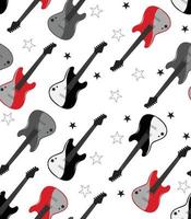 Guitars seamless repeat pattern print vector