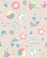 On the beach seamless repeat pattern vector