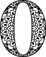 Numbers Mandala Pattern Print vector