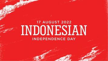 día de la independencia de indonesia con diseño de fondo grunge rojo. el texto indonesio significa longevidad indonesia. buena plantilla para el diseño del día de la independencia de indonesia. vector