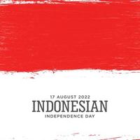 día de la independencia de indonesia con diseño de fondo grunge rojo y gris. el texto indonesio significa longevidad indonesia. buena plantilla para el diseño del día de la independencia de indonesia. vector