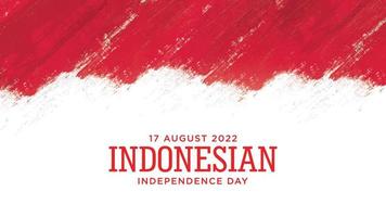 día de la independencia de indonesia con diseño de fondo grunge rojo. el texto indonesio significa longevidad indonesia. buena plantilla para el diseño del día de la independencia de indonesia. vector