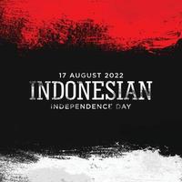 17 de agosto día de la independencia de indonesia. bandera de indonesia hecha de vector de pintura de pincel de chispa de brillo