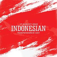 día de la independencia de indonesia con diseño de fondo grunge rojo. el texto indonesio significa longevidad indonesia. buena plantilla para el diseño del día de la independencia de indonesia. vector