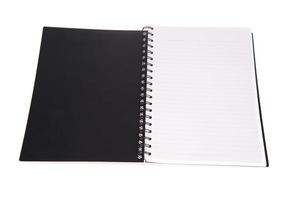 Blank open notebook lined papers photo