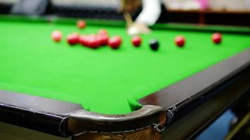 Snooker player in match competition video