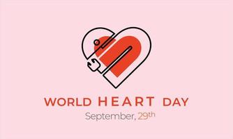 día mundial del corazón, corazón y símbolo médico vector