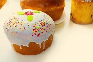 Easter cake decorated with  flowers photo