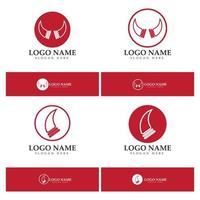 Devil horn vector icon logo design illustration template