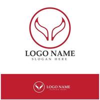 Devil horn vector icon logo design illustration template