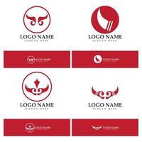 Devil horn vector icon logo design illustration template