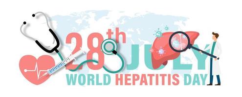 Poster's campaign of world hepatitis day in flat style and banner vector design.