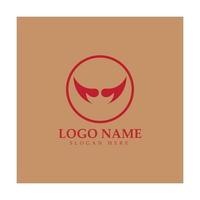 Devil horn vector icon logo design illustration template