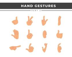 illustration of hand gestures in different positions set isolated vector