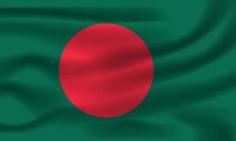 The Realistic National Flag of Bangladesh vector