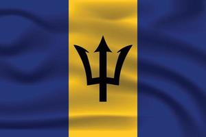 The Realistic National flag of Barbados vector