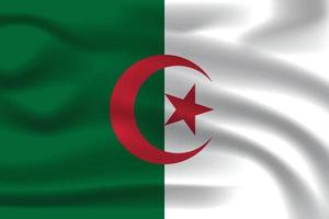 The Realistic National Flag of Algeria vector