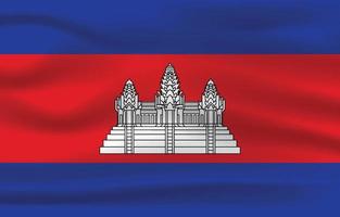 The Realistic National Flag of Cambodia vector