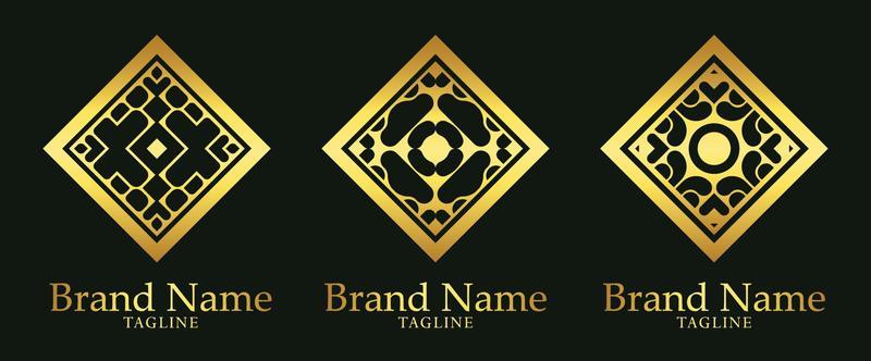 Set of ornament logo line art style luxury