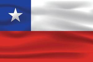 The Realistic National Flag of Chile vector