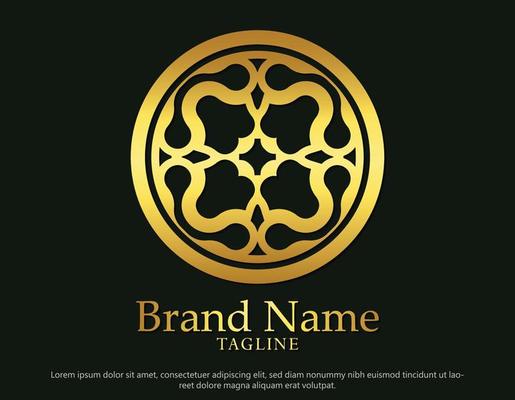 luxury ornament logo line art