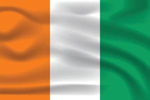 The Realistic National Flag of Ivory Coast vector