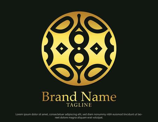 luxury ornament logo line art