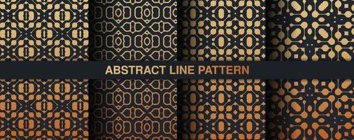 Collection gold and black seamless pattern background vector