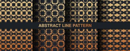 Collection gold and black seamless pattern background vector