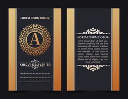 elegante tarjeta vertical de patrón de ornamento oscuro vector