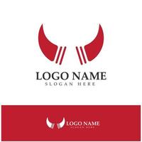 Devil horn vector icon logo design illustration template