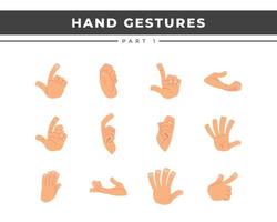 illustration of Icon set of hand gestures vector