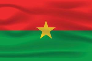 The Realistic National Flag of the Burkina Faso vector