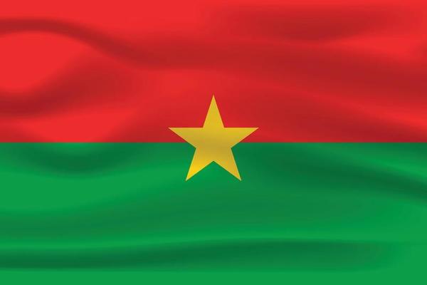 The Realistic National Flag of the Burkina Faso