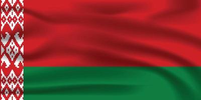 The Realistic National Flag of Belarus vector