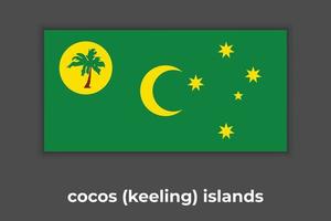 The Flat Design National Flag of Cocos vector