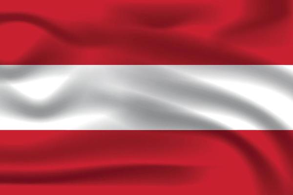 The Realistic national Flag of Austria