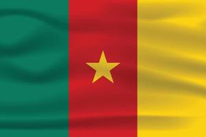 The Realistic National Flag of Cameroon vector