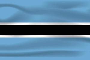 The Realistic National Flag of Botswana vector