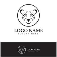 cheetah logo with flat silhouette and color packed with modern concept vector