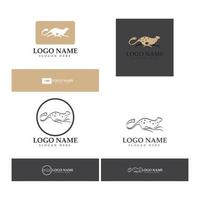 cheetah logo with flat silhouette and color packed with modern concept vector