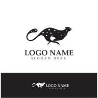 cheetah logo with flat silhouette and color packed with modern concept vector