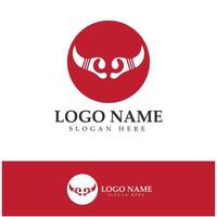 Devil horn vector icon logo design illustration template