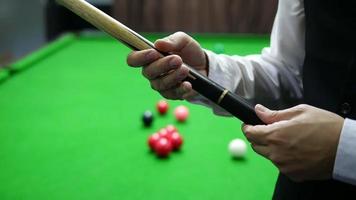 Snooker player in competition concept video