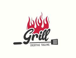 Grill logo design vector