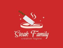 Steak grill logo design vector