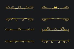 Set of simple divider line frame border in luxury design. Divider line or text sparator for greeting card, poster, brochure, or invitation design vector