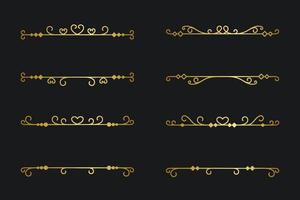 Set of simple divider line frame border in luxury design. Divider line or text sparator for greeting card, poster, brochure, or invitation design vector