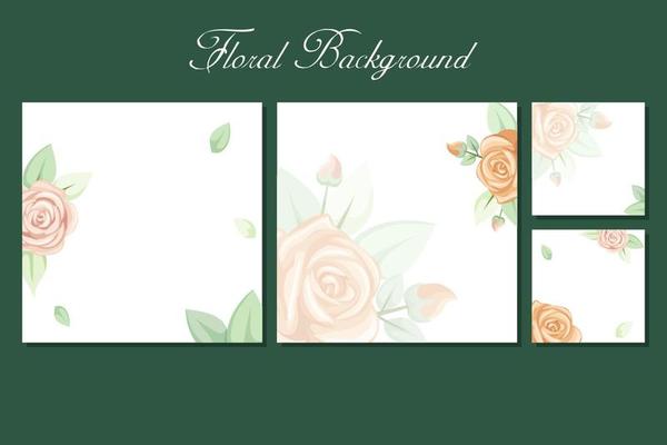 Square background with rose and greenery frame border for social media post template, greeting card, wedding or engagement invitation and poster design