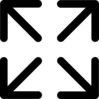 Enlarge sign, four arrows in four corners, maximize vector icon.